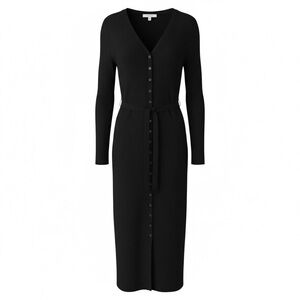 & Other Stories Paris Atelier Ribbed Midi Sweater Dress (BLACK) SIZE SMALL